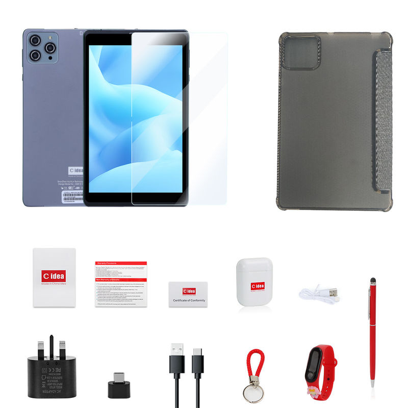 C ideia Android Tablet PC Dual Camera 8 polegadas 1280x800 IPS HD Display Android 12 tablets para estudantes CM818-Grey