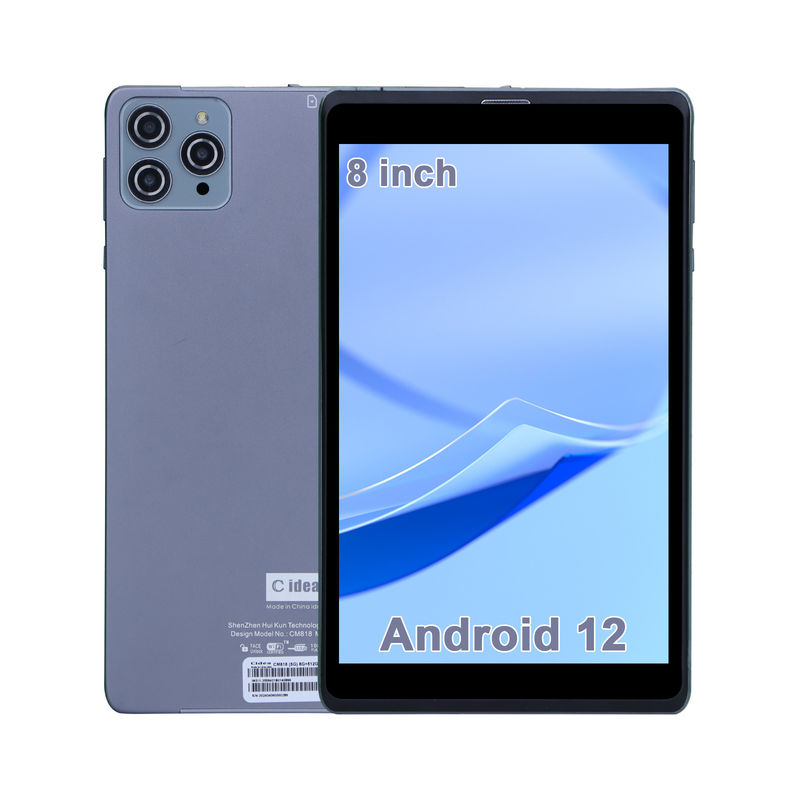 C ideia Android Tablet PC Dual Camera 8 polegadas 1280x800 IPS HD Display Android 12 tablets para estudantes CM818-Grey