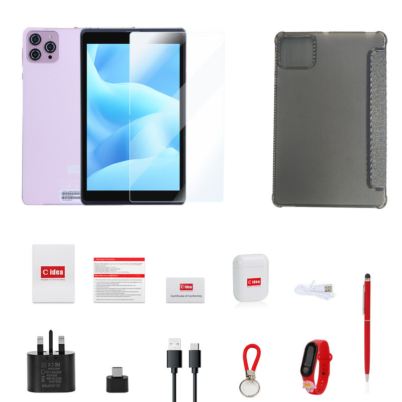 C ideia 8 polegadas Android 12 Tablet 8000mAh Bateria 5+8MP Câmera 8GB RAM 512GB ROM para Educação Aprendizagem CM818-rosa