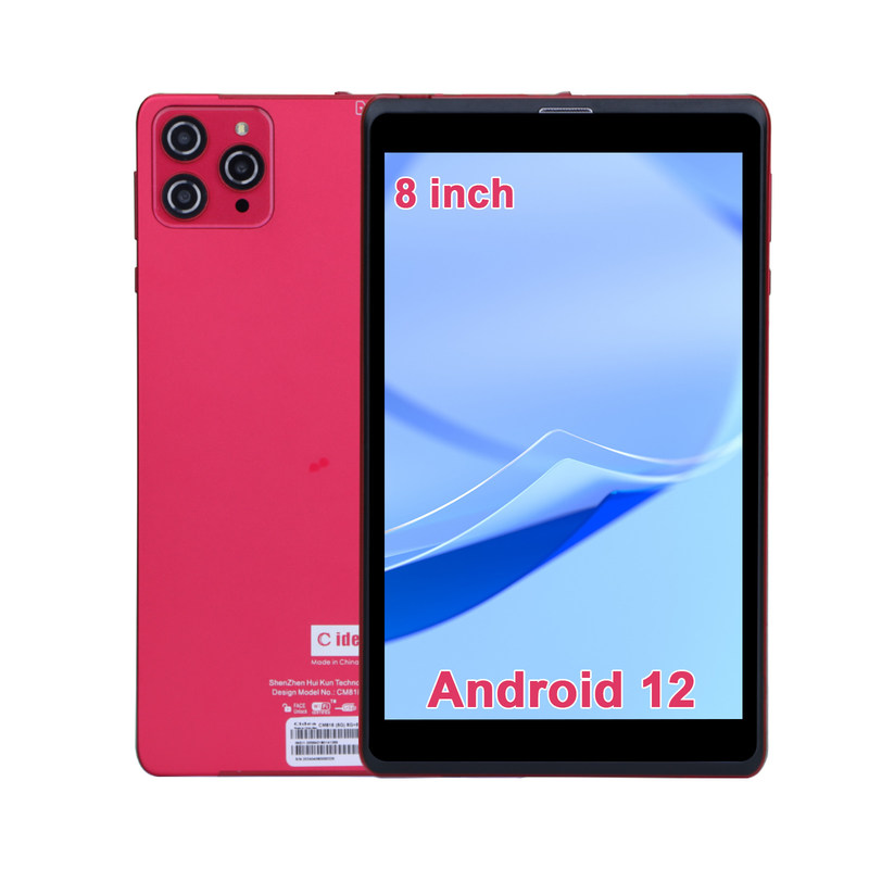 C ideia 8 polegadas Android 12 Tablet 8GB RAM 512GB ROM 8000mAh Bateria 5+8MP Câmera para Estudante com Suporte SIM CM818-vermelho