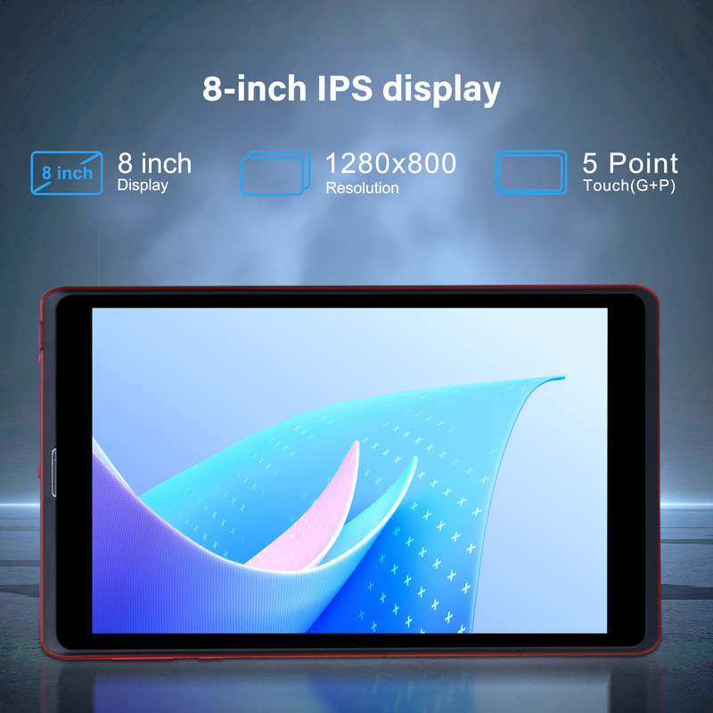 C ideia 8 polegadas Android 12 Tablet 8GB RAM 512GB ROM 8000mAh Bateria 5+8MP Câmera para Estudante com Suporte SIM CM818-vermelho