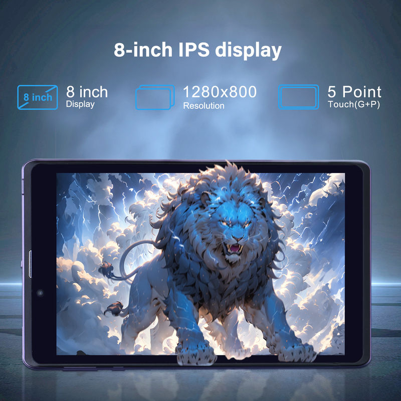 C Idea Portable 8 In Android Tablet PC 8 GB de RAM 512 GB Android 12 Tablet IPS HD Display Quad Core CM818-Purple