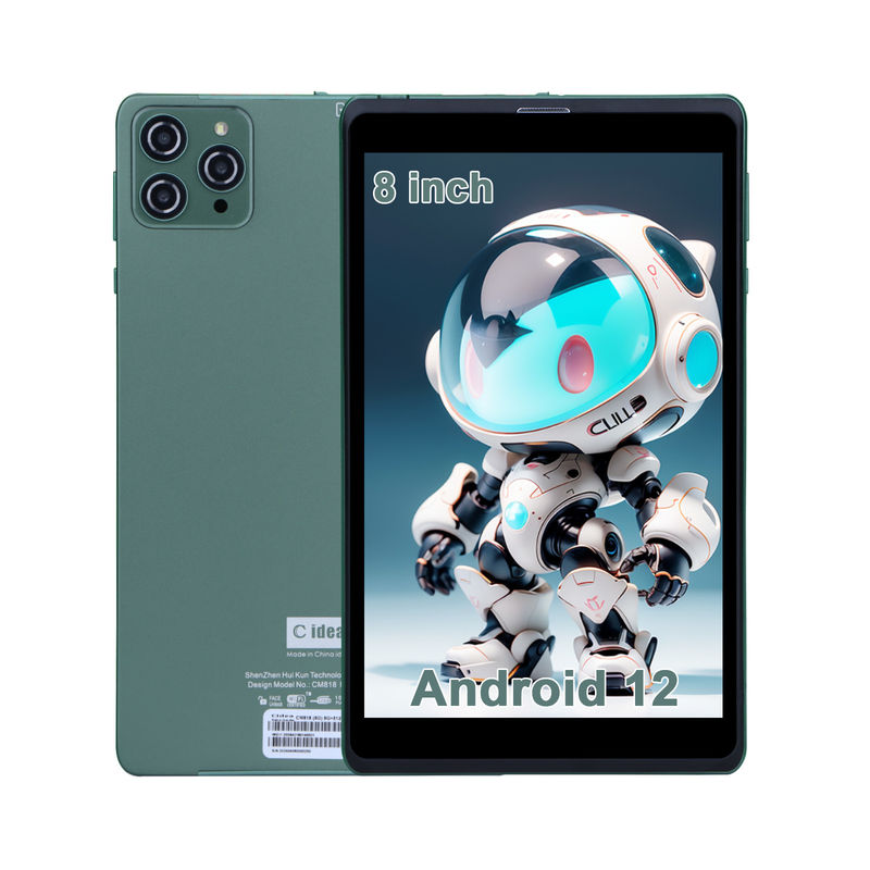 C idea Tablet Android portátil de 8 polegadas com Android 12 Quad Core CPU 8GB RAM 512GB Armazenamento IPS HD Display CM818-Green