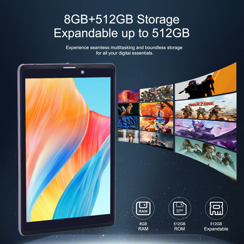 C Idea 8 polegadas Android 12 Tablet 8000mAh Bateria 5MP + 8MP Câmera 8GB RAM 512GB ROM Para Educação Aprendizagem CM818-rosa