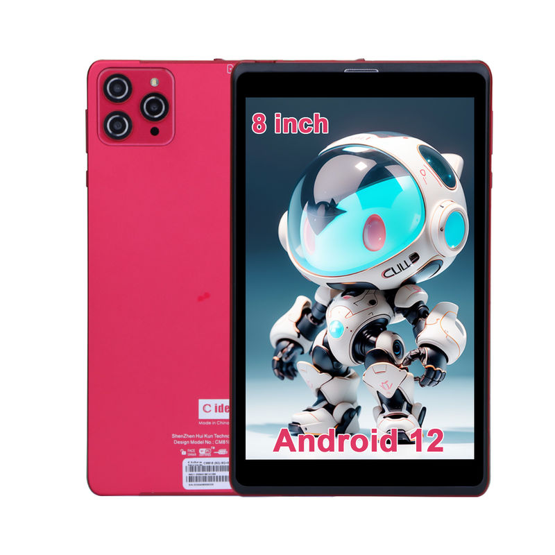 C ideia 8 polegadas Android 12 Tablet 8GB RAM 512GB ROM 8000mAh Bateria 5+8MP Câmera para adolescentes com suporte SIM CM818-vermelho