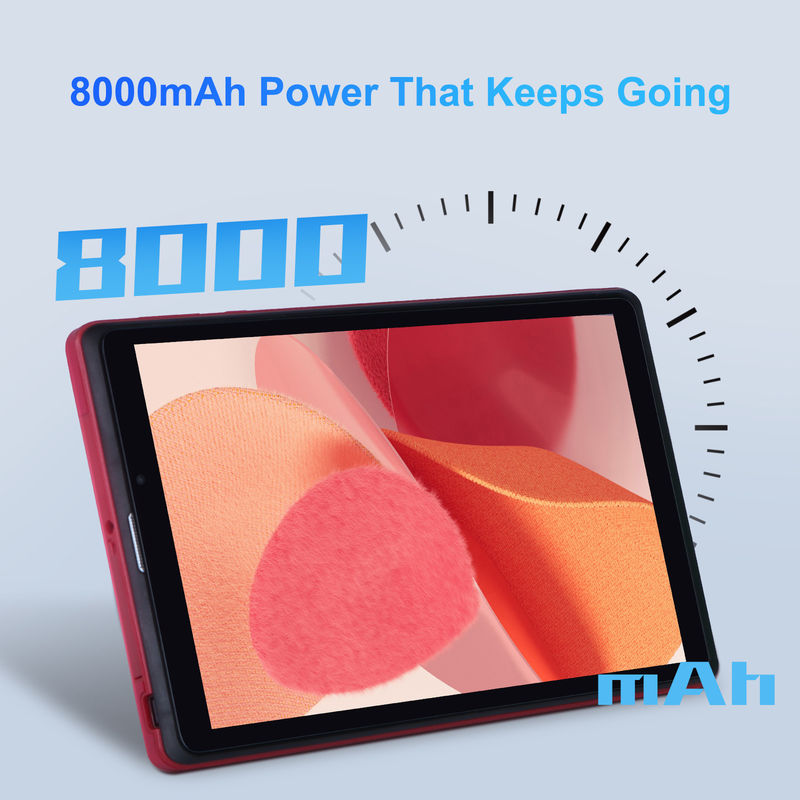 C ideia 8 polegadas Android 12 Tablet 8GB RAM 512GB ROM 8000mAh Bateria 5+8MP Câmera para adolescentes com suporte SIM CM818-vermelho