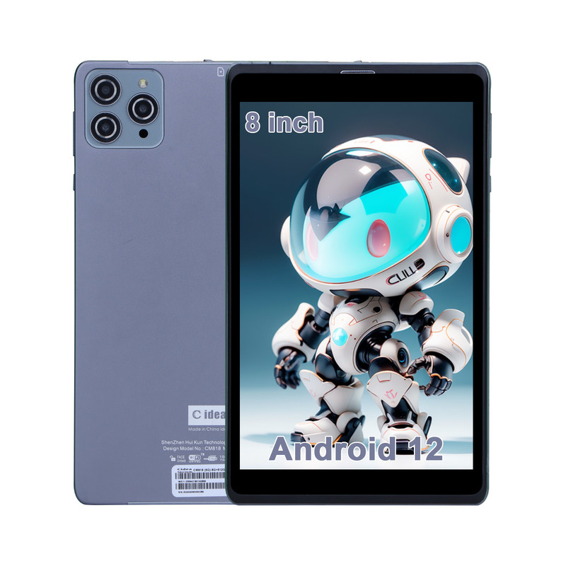 C ideia Android Tablet PC Dual Camera 8 Inch 1280x800 IPS HD Display Android 12 Tablets para Adolescentes CM818-Grey
