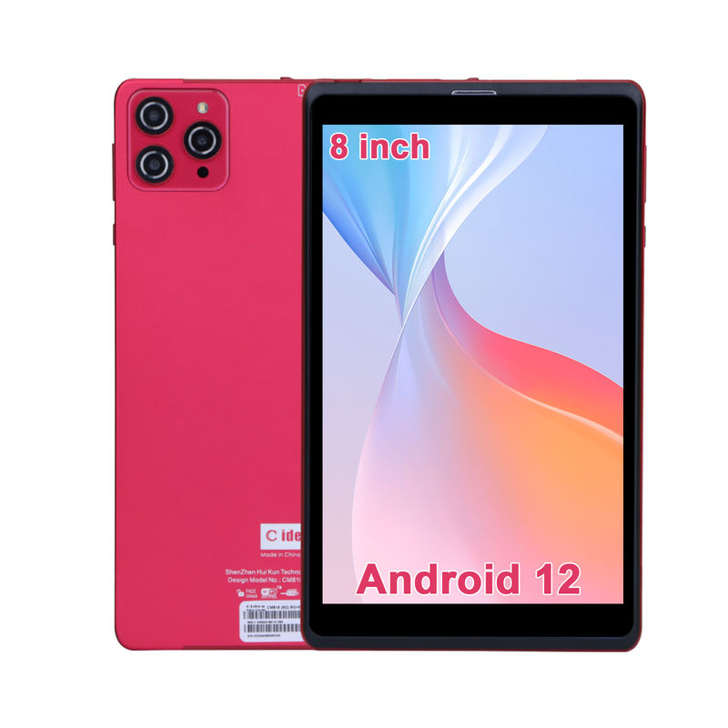 C ideia 8 polegadas Android 12 Tablet 8GB RAM 512GB ROM 8000mAh Bateria 5+8MP Câmera para Estudante com Suporte SIM CM818-vermelho