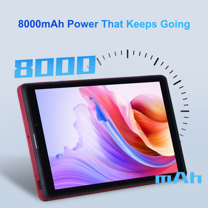 C ideia 8 polegadas Android 12 Tablet 8GB RAM 512GB ROM 8000mAh Bateria 5+8MP Câmera para Estudante com Suporte SIM CM818-vermelho
