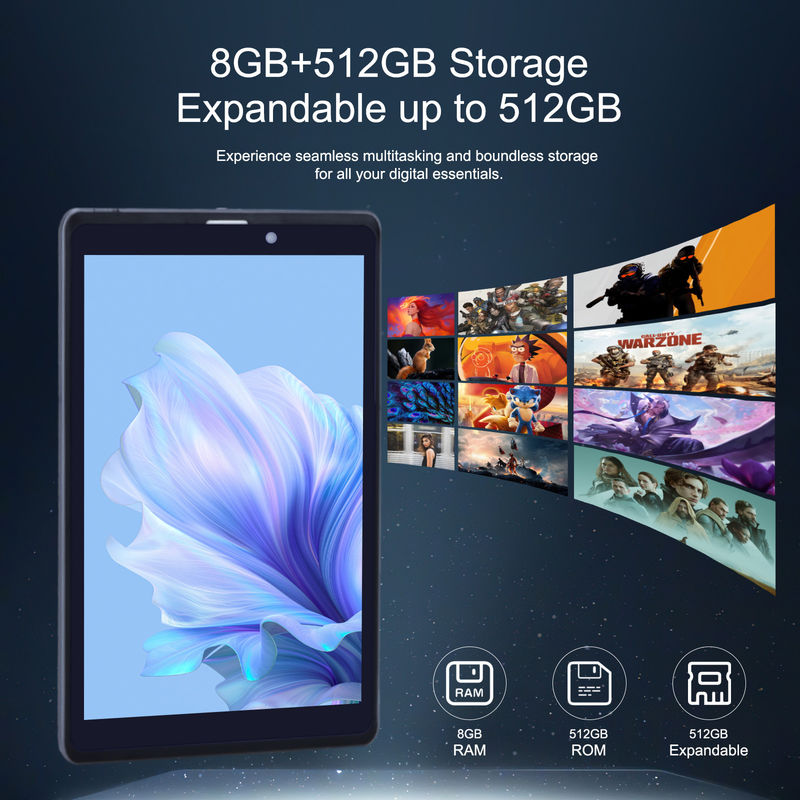 C ideia Android Tablet PC Dual Camera 8 polegadas 1280x800 IPS HD Display Android 12 tablets para estudantes CM818-Grey