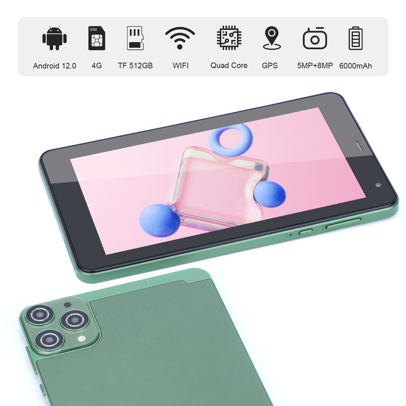 C Idea 7 polegadas Android Tablets 6+128GB Quad Core Touch Screen Tablets para Studenet CM515 ((verde)