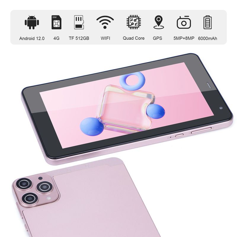C ideia 7 polegadas Android Smart Tablets 6+128GB Quad Core WiFi Tablet HD Touch Screen para adolescentes CM515 ((Pink)