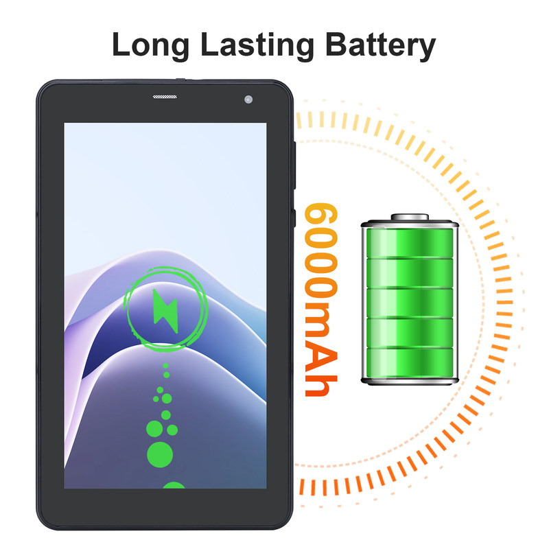 C Idea Android Tablets 6+128GB Quad Core 7 Inch Tablet PC Para Estudante CM515 ((Negro)