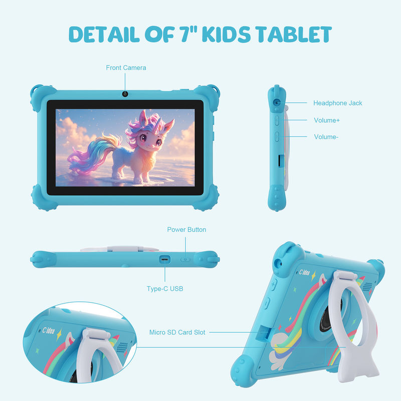C Idea Android 12 Smart Kidspad 7 Inch Kids Tablet Idade 3-7 Com câmera dupla CM88