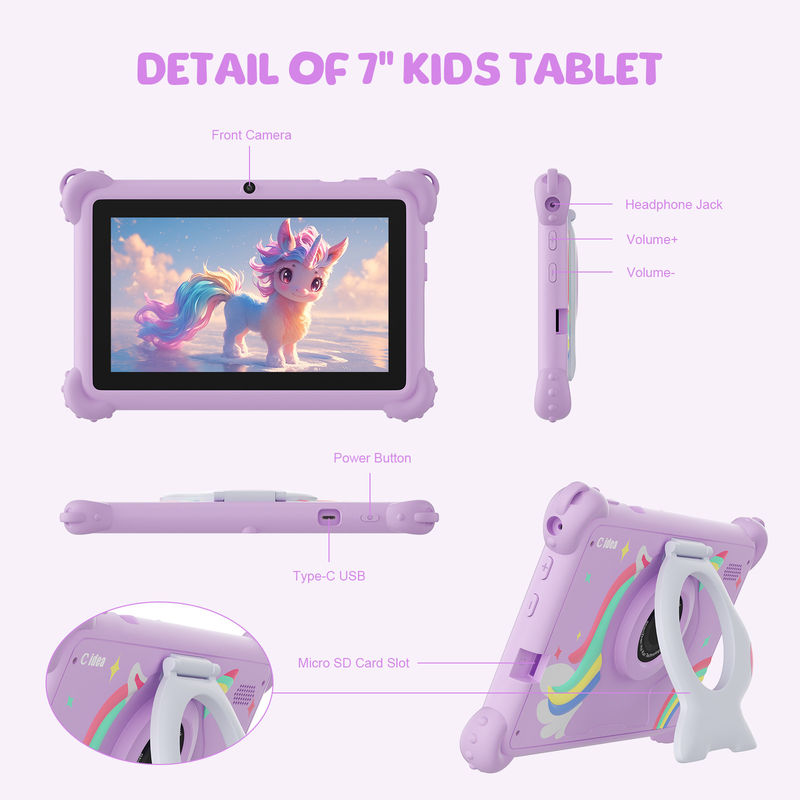 C Idea 7 Inch Kids Tablet Idade 3-7 Dual Camera IPS ecrã educativo kidspad Com Controle Parental CM88