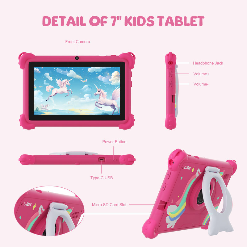 C idea 2024 Kids Learning Tablet Bright HD Screen e aplicativos educacionais incluídos CM88