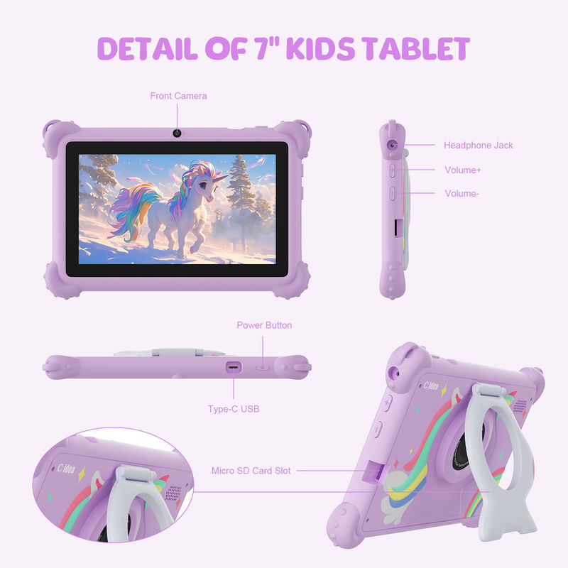 C idea 2024 Kids Tablet Ideal Gift com Android 12 Apps educacionais e Case durável Tablet Kidspad CM88
