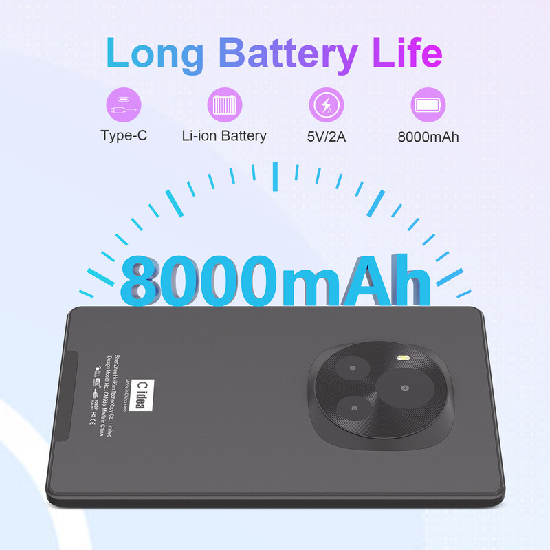 C Idea Android Tablet 800x1280 IPS Screen Smart Tablet PC Com Sim Para Educação CM935 Preto