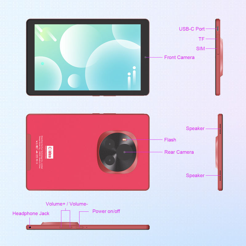 C Idea 9 polegadas Quad Core Tablet 800x1280 IPS Screen Tablet Android com caneta CM935 Vermelho