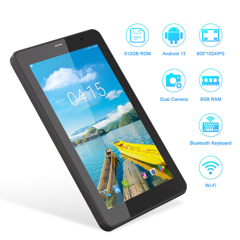 C Idea Android 13 Tablet 512GB com SIM 7 polegadas Tablet PC para estudantes CM518 Pro Preto