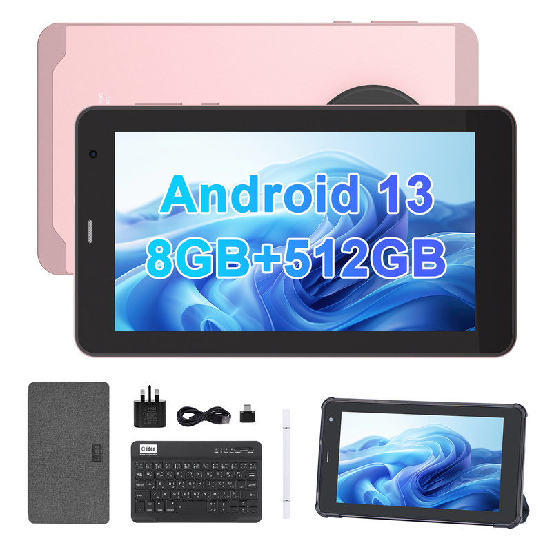 C Idea Tabletes de 7 polegadas com SIM Wifi Android Tablet PC para estudantes CM518 Pro Pink