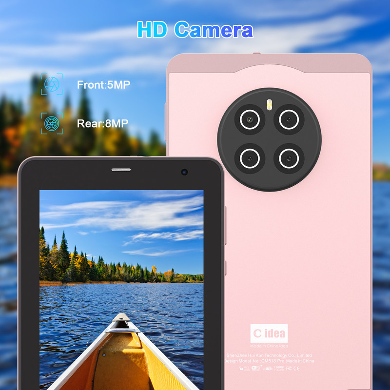 C Idea Tabletes de 7 polegadas com SIM Wifi Android Tablet PC para estudantes CM518 Pro Pink
