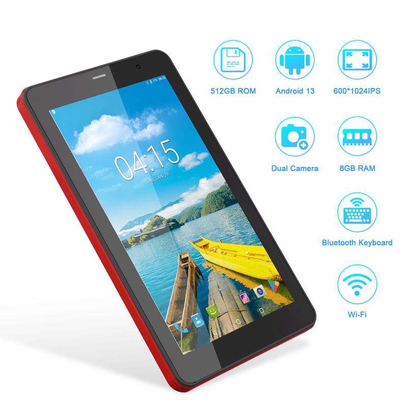 C Idea Android 13 Tablets com SIM Wifi 7 polegadas touch screen tablet para estudantes CM518 Pro vermelho