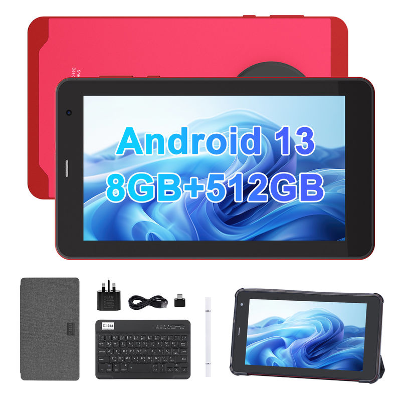 C Idea Android 13 Tablets com SIM Wifi 7 polegadas touch screen tablet para estudantes CM518 Pro vermelho