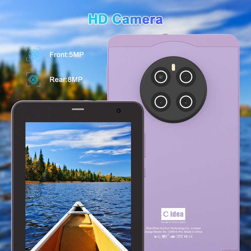 C Idea Android 13 com 6000mAh 7 polegadas tablets tablets educacionais PC com caneta CM518 Pro Purple