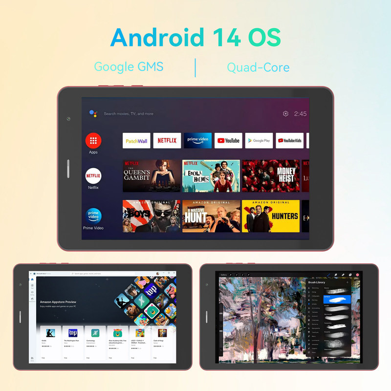 C Idea 5g Android Tablet 8+512gb Tablet de 8 polegadas para estudantes com SIM e Wifi Cm828 Vermelho