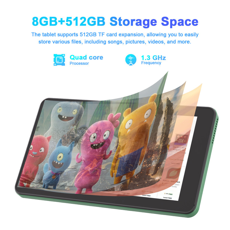C Idea 7 Inch Tablet Pc Android 13, 8+512gb com Sim-compatível Smart Tablet Para Estudantes CM518pro Verde