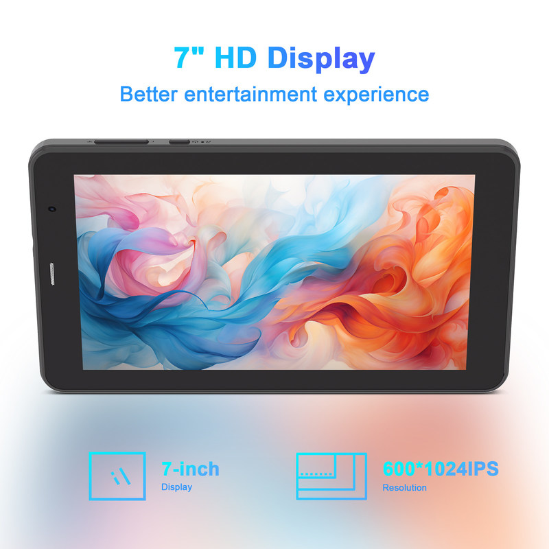 C Idea 7 Inch Tab, 8GB de RAM, 512GB de armazenamento, slot SIM, Android 13 Tablet PC para estudantes   CM518pro preto