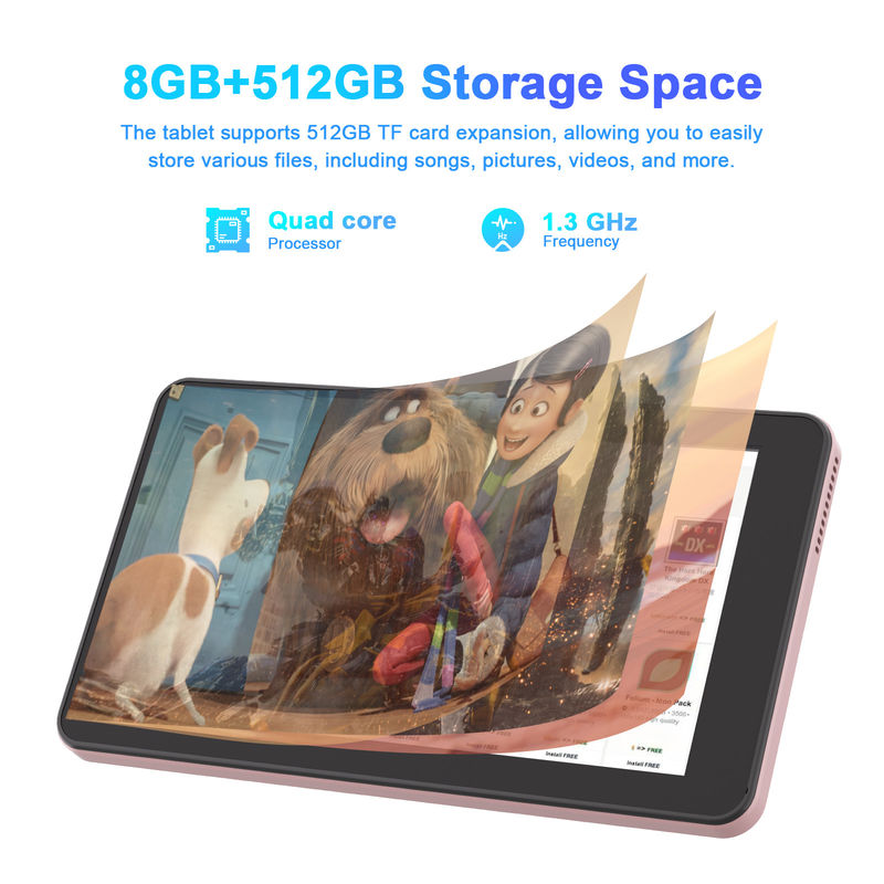 C Idea 7 polegadas Android Tab, 8+512GB, Quad Core, Educational Tablet Perfeito para Estudantes CM518pro Pink