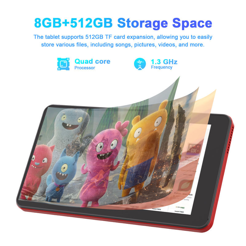 C Idea Tablet Android 13 de 7 polegadas, Dual Câmera, Suporte Sim, Tablets de tela sensível ao toque para alunos CM518pro Vermelho