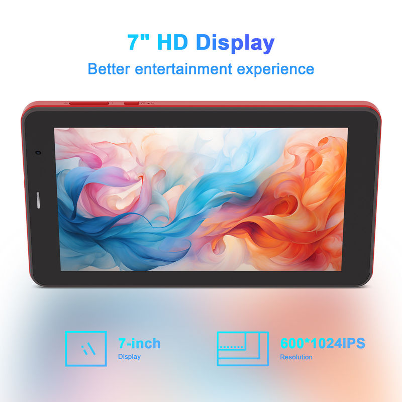 C Idea Tablet Android 13 de 7 polegadas, Dual Câmera, Suporte Sim, Tablets de tela sensível ao toque para alunos CM518pro Vermelho