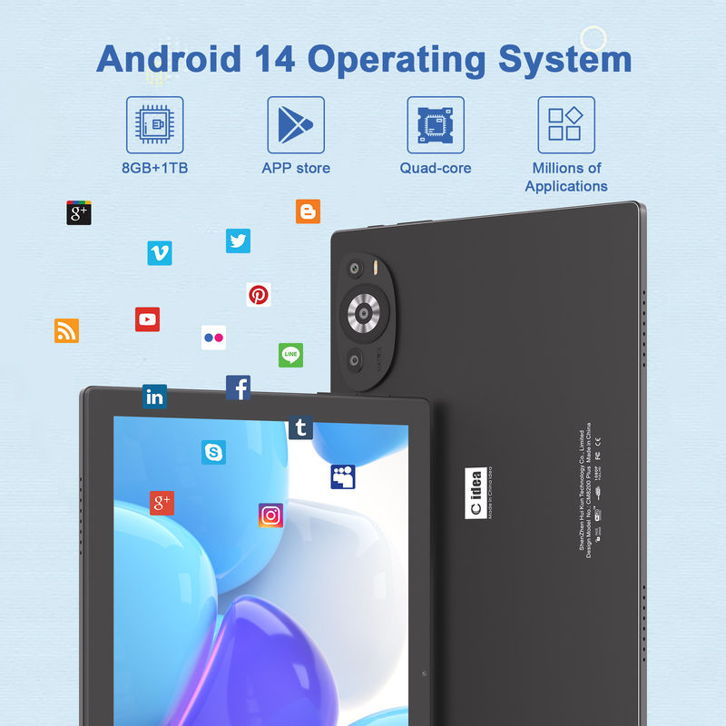 C Idea 10.1 polegadas 5G Tablet Com Sim Suporte teclado Educativo Android Tablet Pc M8200 Plus Preto