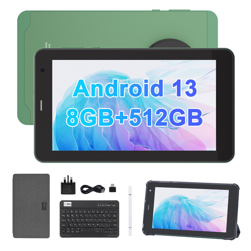 C Idea Tablet de 7 polegadas com SIM Wifi Android Smart Tablet PC CM518 Pro Verde