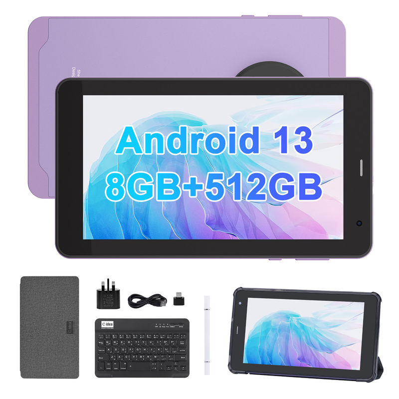 C Idea Android 13 com 6000mAh 7 polegadas tablets tablet educacional PC CM518 Pro Purple