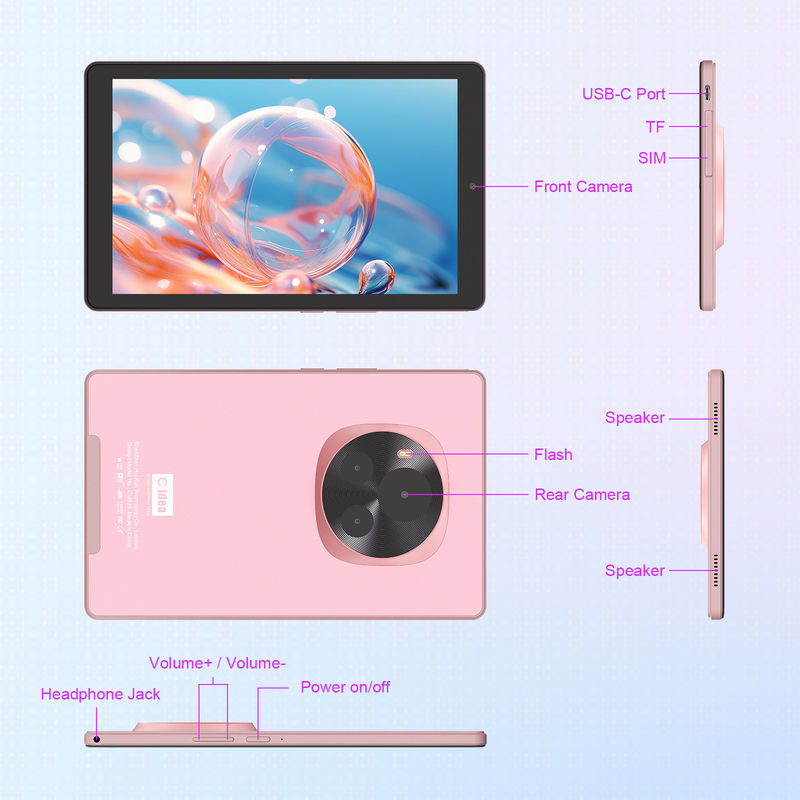 C idéia Android Tablet 5G SIM Suporte 9 polegadas Tablet PC com caixa e caneta CM935 rosa