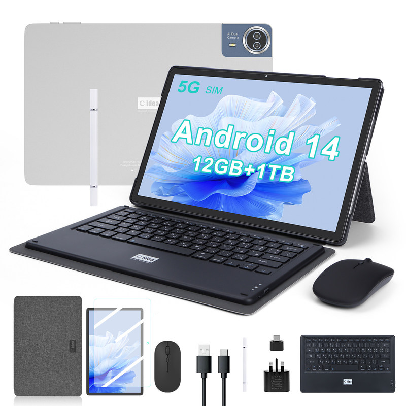 C Idea Tablet de 14 polegadas 5G Tablet de tela sensível ao toque para estudantes CM14000 Plus Cinza