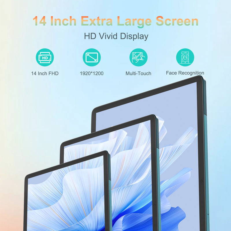 C Idea 14 Inch Tablet Large Battery Smart Tablet PC com teclado e mouse CM14000 mais azul