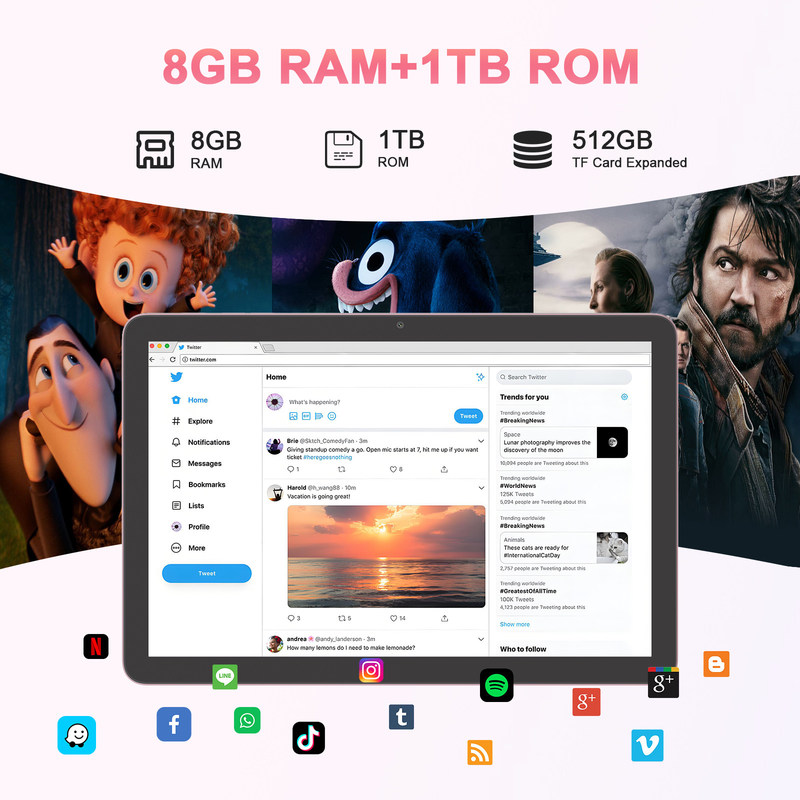 C Idea 10,1 polegadas Tablet com câmera dupla Smart Tablet Pc para educação CM8300 Plus Pink