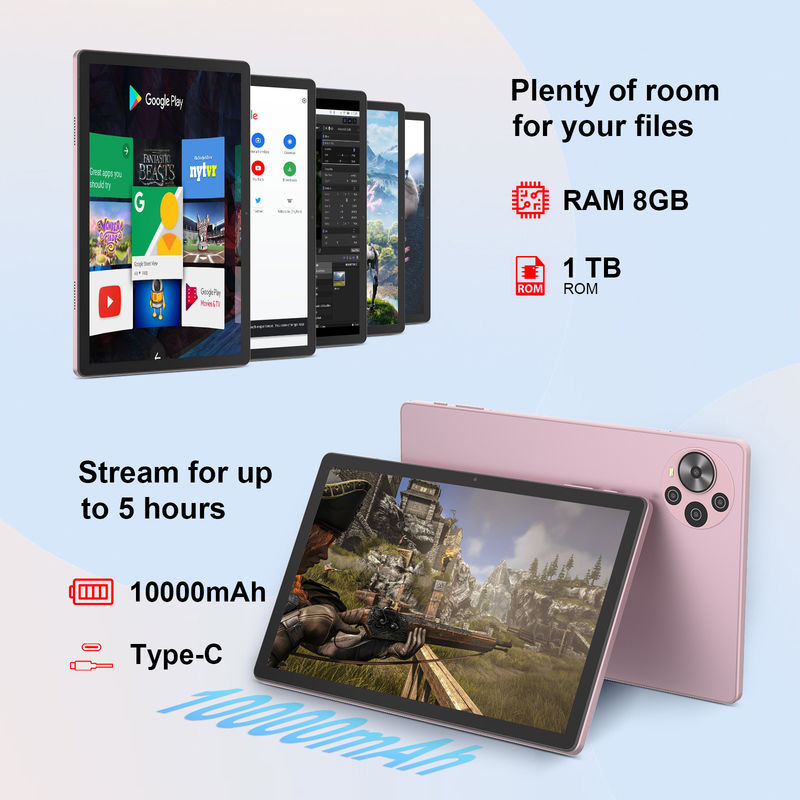 Tablet Inteligente Educacional C Idea 10,5 Polegadas Android 14 Para Estudantes CM10500 Plus Rosa