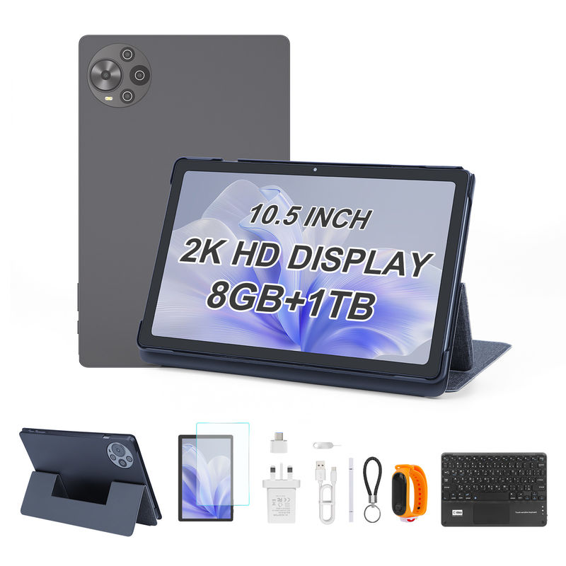 C Idea 10.5 Inch Tablet PC 2K Screen O mais novo tablet Android para estudantes Cm10500 Plus Cinza