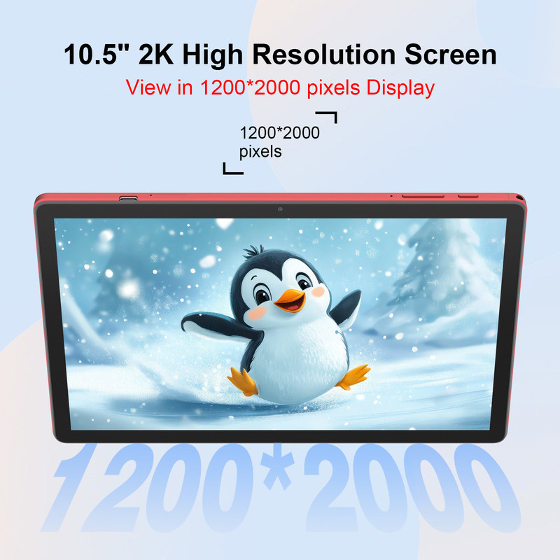 C Idea Android 14 Tablet 2k Screen Tablet educacional para estudantes com teclado e mouse CM10500 Plus Vermelho