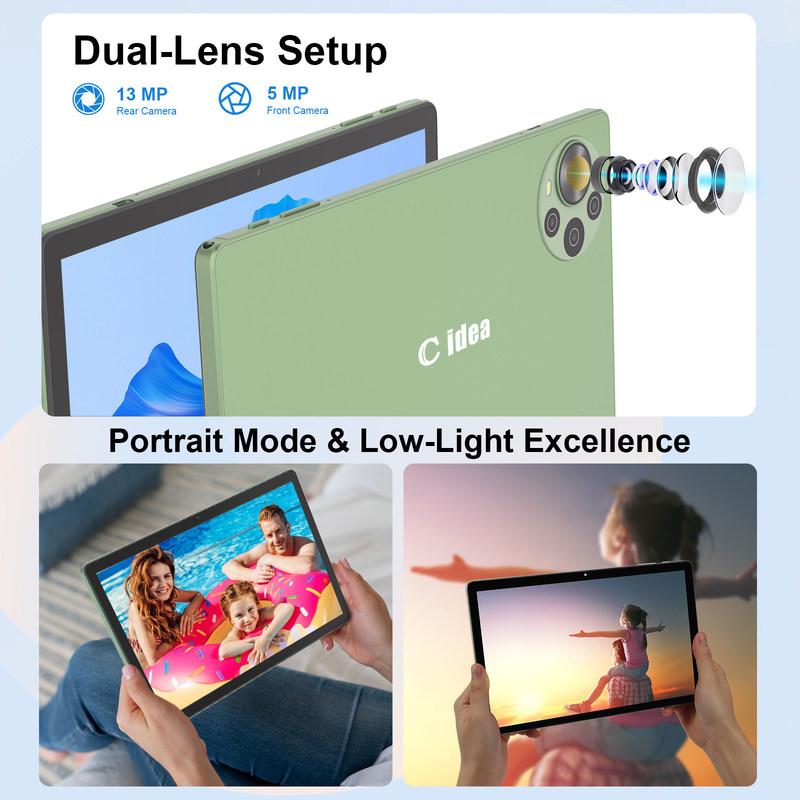 C idea 10,36 polegadas Android 14 Tablet Pc Educational Tablet Para Estudantes com Funcionalidade de Dual SIM