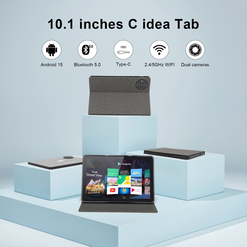 C Idea 10,1 polegadas Android 15 Tablet 8GB RAM 1TB ROM Modelo CM8800plus Preto