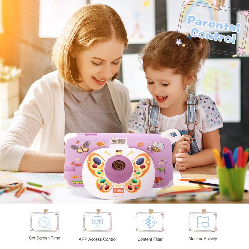 Tablet Infantil C Idea Android 15 8+256GB Educacional Kidspad com APP Amigável CM86 roxo