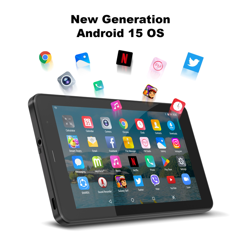 C ideia Tablet Wifi de 7 polegadas com caixa 8+256GB Armazenamento Quad Core Processador 600x1024 IPS Touchscreen CM516 preto