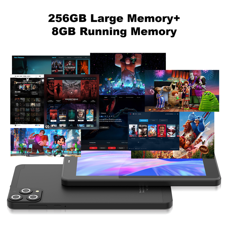 C ideia Tablet Wifi de 7 polegadas com caixa 8+256GB Armazenamento Quad Core Processador 600x1024 IPS Touchscreen CM516 preto